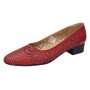 Pantofi dama rosii din piele naturala cu perforatii si toc mic Rosalia CLP03R
